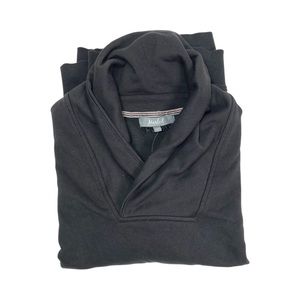 Marled French Terry Sweatshirt Shawl Collar Long Sleeve Pullover Size L Gray NWT